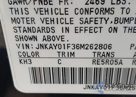 2006 Infiniti M35X Sport from USA, damaged, VIN JNKAY01F36M262806